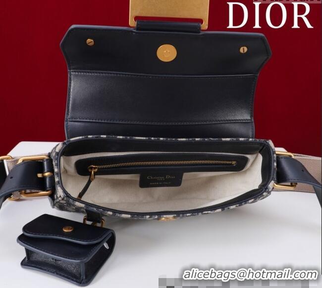 Luxury Classic Dior Small Streetchic Bag in Dior Oblique Jacquard and Smooth Calfskin 391907 Blue 2025