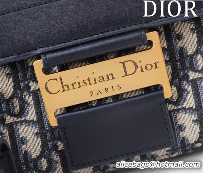 Luxury Classic Dior Small Streetchic Bag in Dior Oblique Jacquard and Smooth Calfskin 391907 Blue 2025