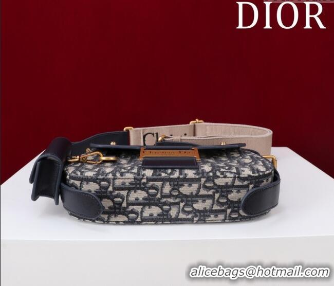 Luxury Classic Dior Small Streetchic Bag in Dior Oblique Jacquard and Smooth Calfskin 391907 Blue 2025