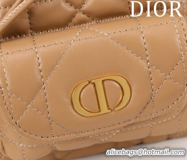 Cheapest Dior Caro Nano Bucket Bag in Macrocannage Lambskin Gold-Tone S5250 2025