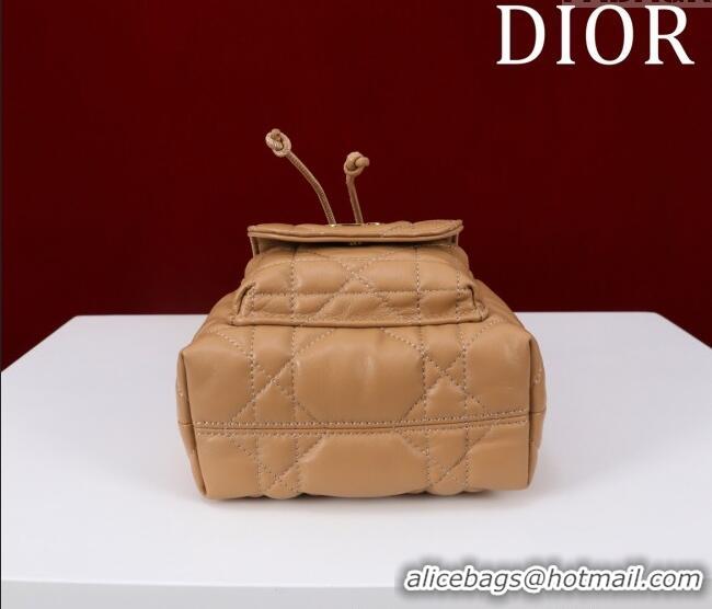 Cheapest Dior Caro Nano Bucket Bag in Macrocannage Lambskin Gold-Tone S5250 2025