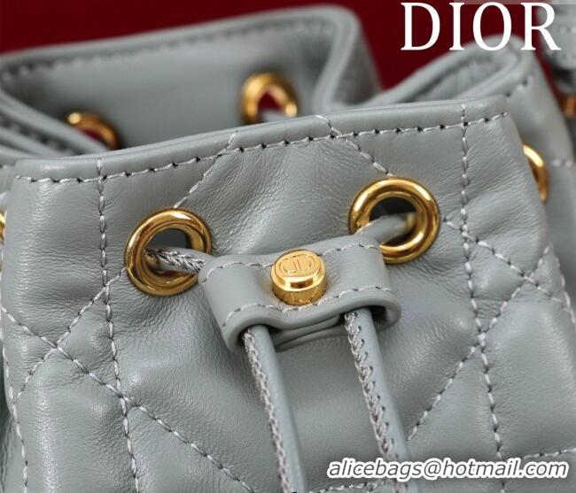 Market Sells Dior Caro Nano Bucket Bag in Macrocannage Lambskin S5250 Grey 2025