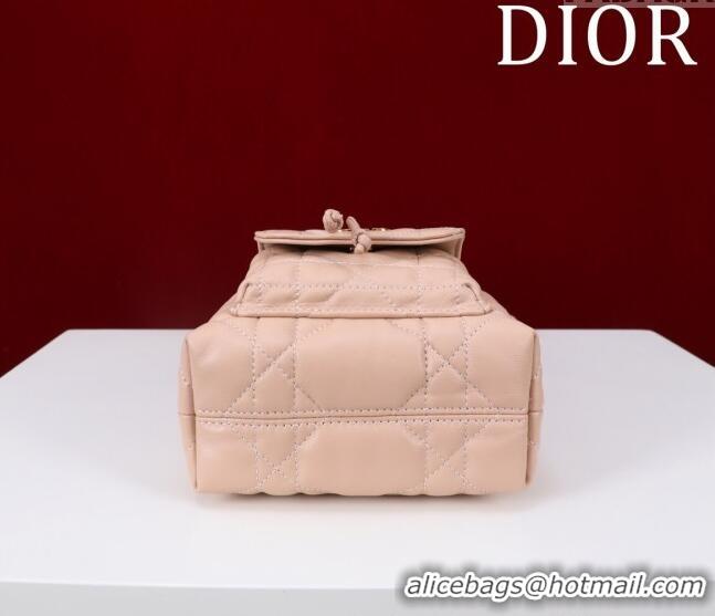 Inexpensive Dior Caro Nano Bucket Bag in Macrocannage Lambskin S5250 Light Pink 2025