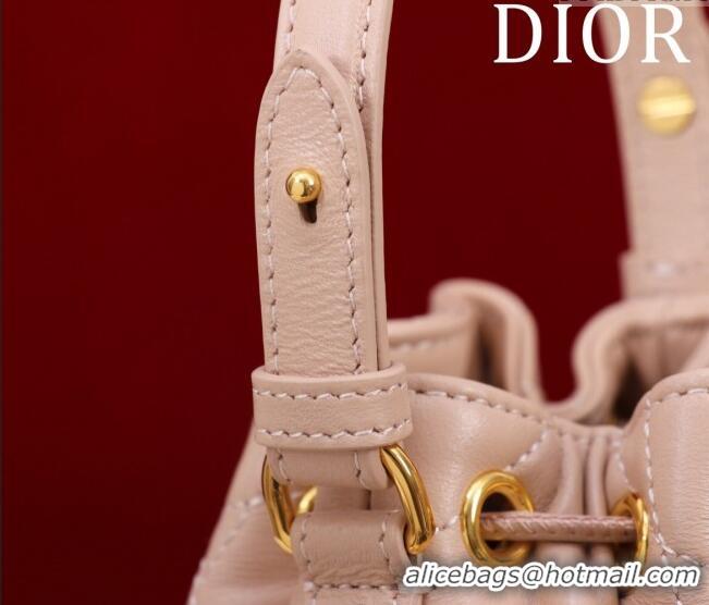 Inexpensive Dior Caro Nano Bucket Bag in Macrocannage Lambskin S5250 Light Pink 2025