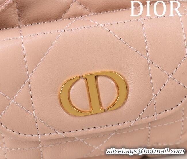 Inexpensive Dior Caro Nano Bucket Bag in Macrocannage Lambskin S5250 Light Pink 2025