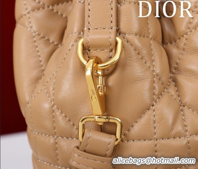 Best Quality Dior Small Dior Caro Bucket Bag in Macrocannage Lambskin Gold-Tone S5250 2025