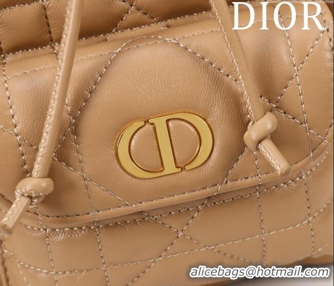 Best Quality Dior Small Dior Caro Bucket Bag in Macrocannage Lambskin Gold-Tone S5250 2025
