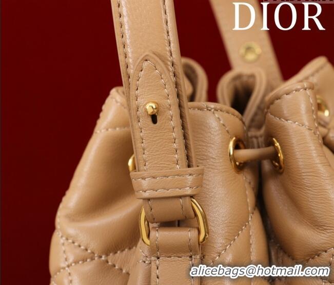 Best Quality Dior Small Dior Caro Bucket Bag in Macrocannage Lambskin Gold-Tone S5250 2025