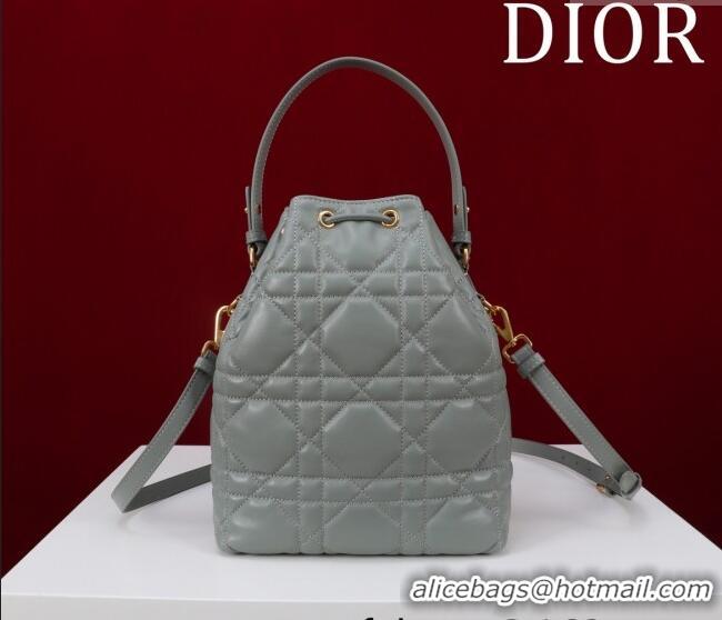 Buy Cheap Dior Small Dior Caro Bucket Bag in Macrocannage Lambskin S5250 Grey 2025