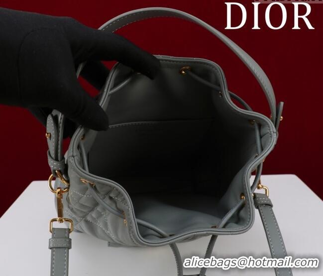 Buy Cheap Dior Small Dior Caro Bucket Bag in Macrocannage Lambskin S5250 Grey 2025