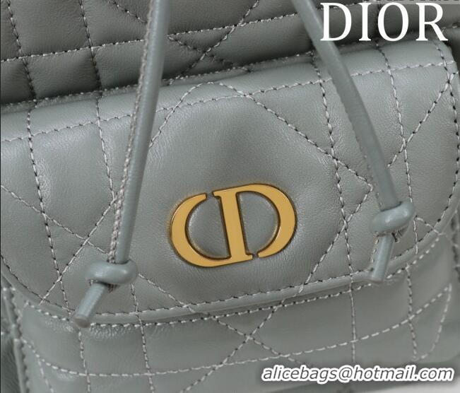 Buy Cheap Dior Small Dior Caro Bucket Bag in Macrocannage Lambskin S5250 Grey 2025