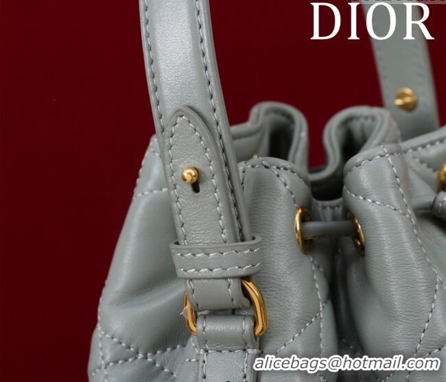 Buy Cheap Dior Small Dior Caro Bucket Bag in Macrocannage Lambskin S5250 Grey 2025