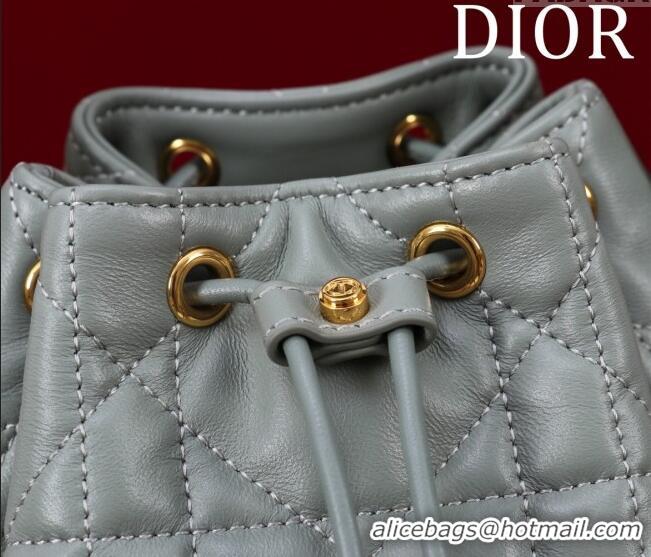 Buy Cheap Dior Small Dior Caro Bucket Bag in Macrocannage Lambskin S5250 Grey 2025