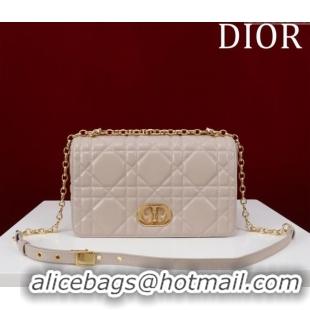 Top Grade Dior Medium Soft Dior Caro Bag in Macrocannage Lambskin M9253 Beige Grey 2025
