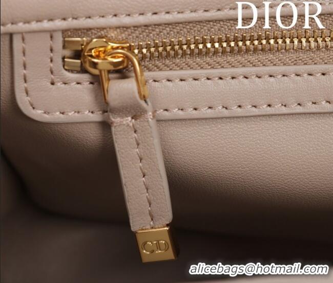 Top Grade Dior Medium Soft Dior Caro Bag in Macrocannage Lambskin M9253 Beige Grey 2025