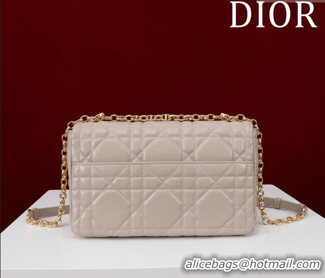 Top Grade Dior Medium Soft Dior Caro Bag in Macrocannage Lambskin M9253 Beige Grey 2025