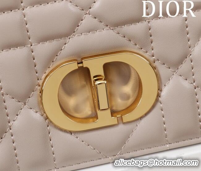 Top Grade Dior Medium Soft Dior Caro Bag in Macrocannage Lambskin M9253 Beige Grey 2025