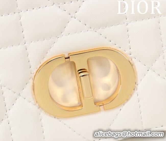 New Product Dior Medium Soft Dior Caro Bag in Macrocannage Lambskin M9253 White 2025