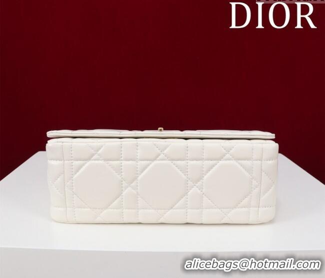 New Product Dior Medium Soft Dior Caro Bag in Macrocannage Lambskin M9253 White 2025