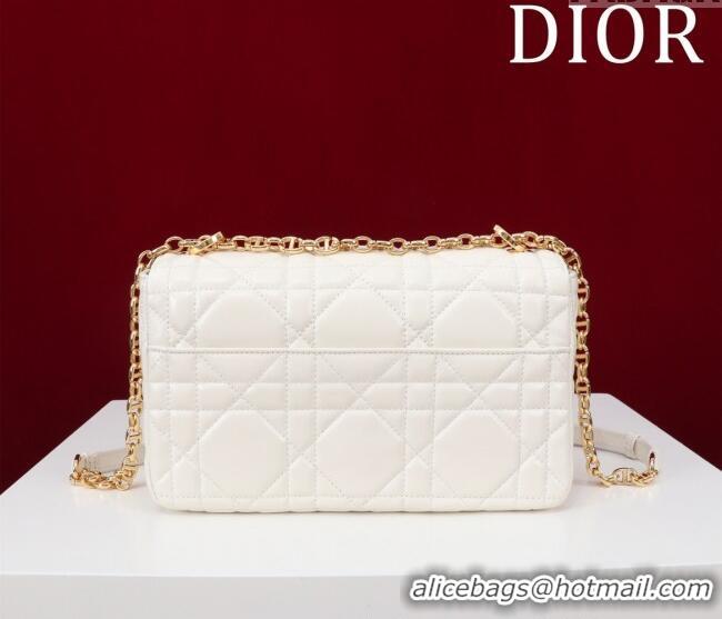 New Product Dior Medium Soft Dior Caro Bag in Macrocannage Lambskin M9253 White 2025