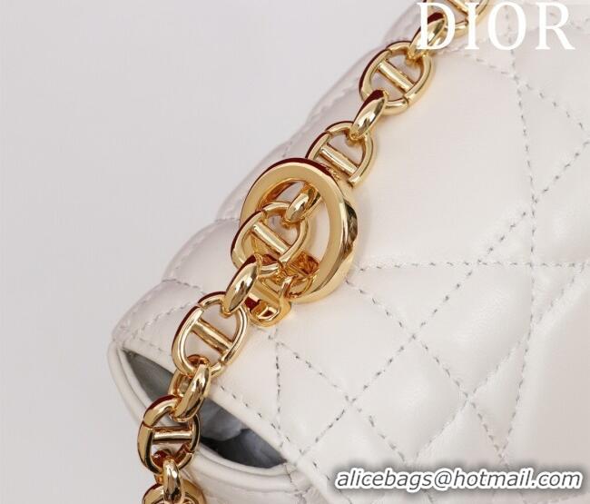 New Product Dior Medium Soft Dior Caro Bag in Macrocannage Lambskin M9253 White 2025