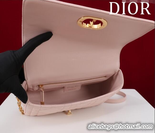 Well Crafted Dior Medium Soft Dior Caro Bag in Macrocannage Lambskin M9253 Powder Pink 2025