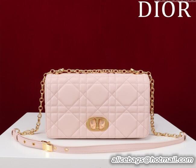 Well Crafted Dior Medium Soft Dior Caro Bag in Macrocannage Lambskin M9253 Powder Pink 2025