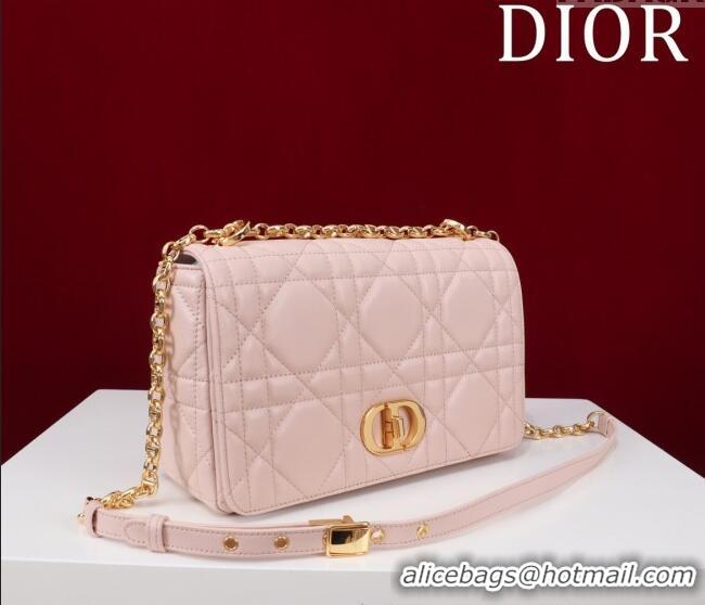 Well Crafted Dior Medium Soft Dior Caro Bag in Macrocannage Lambskin M9253 Powder Pink 2025