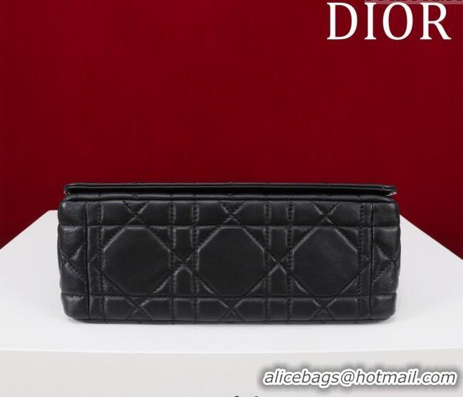 Buy Fashionable Dior Medium Soft Dior Caro Bag in Macrocannage Lambskin M9253 Black/Silver 2025