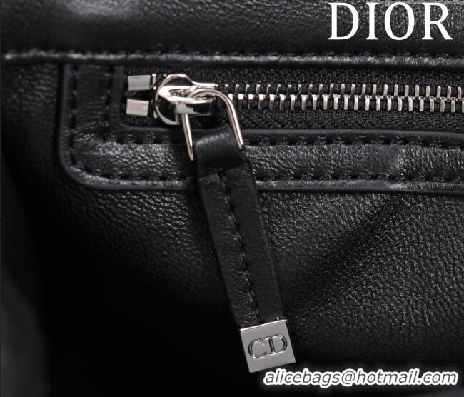 Buy Fashionable Dior Medium Soft Dior Caro Bag in Macrocannage Lambskin M9253 Black/Silver 2025