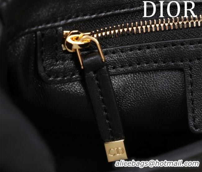 Promotional Dior Small Soft Dior Caro Bag in Macrocannage Lambskin M9252 Black/Gold 2025