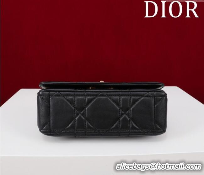 Promotional Dior Small Soft Dior Caro Bag in Macrocannage Lambskin M9252 Black/Gold 2025