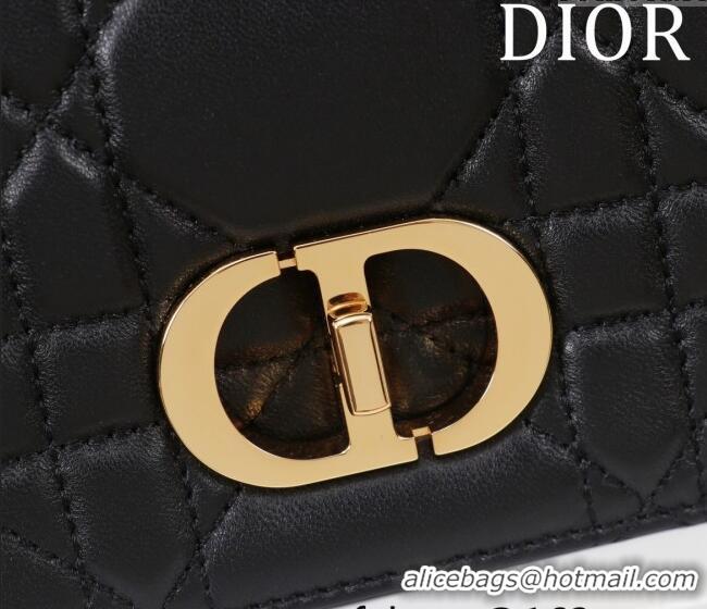 Promotional Dior Small Soft Dior Caro Bag in Macrocannage Lambskin M9252 Black/Gold 2025