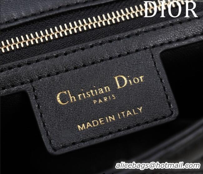 Promotional Dior Small Soft Dior Caro Bag in Macrocannage Lambskin M9252 Black/Gold 2025