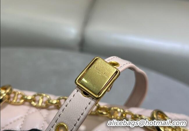 Fashion Cheap Dior Small Soft Dior Caro Bag in Macrocannage Lambskin M9252 Powder Pink 2025
