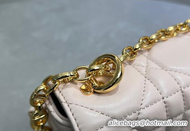 Fashion Cheap Dior Small Soft Dior Caro Bag in Macrocannage Lambskin M9252 Powder Pink 2025