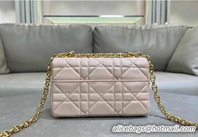 Fashion Cheap Dior Small Soft Dior Caro Bag in Macrocannage Lambskin M9252 Powder Pink 2025
