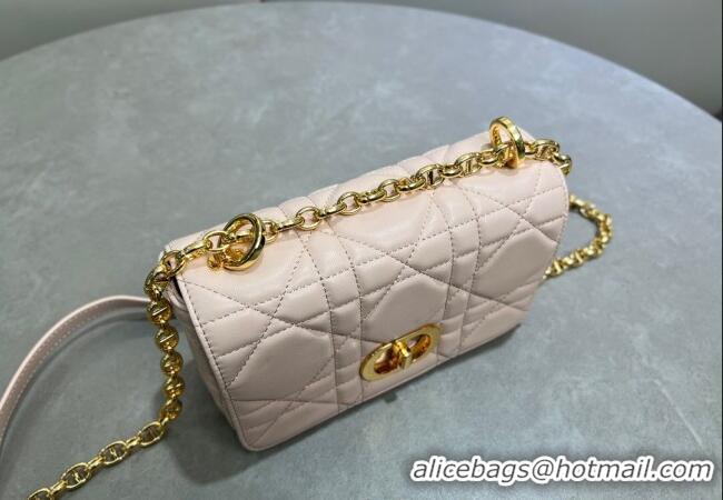 Fashion Cheap Dior Small Soft Dior Caro Bag in Macrocannage Lambskin M9252 Powder Pink 2025