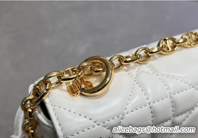 Famous Brand Dior Small Soft Dior Caro Bag in Macrocannage Lambskin M9252 White 2025