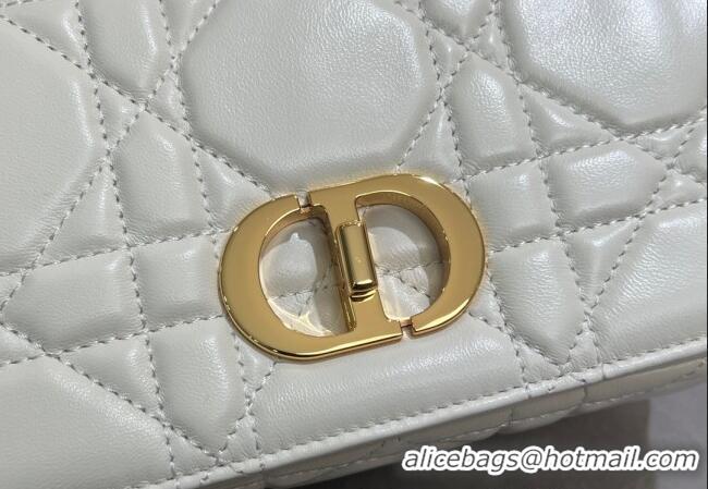 Famous Brand Dior Small Soft Dior Caro Bag in Macrocannage Lambskin M9252 White 2025