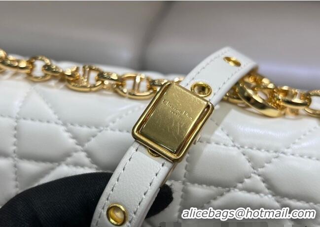 Famous Brand Dior Small Soft Dior Caro Bag in Macrocannage Lambskin M9252 White 2025