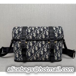 Super Quality Dior Mens Hit the Road Messenger Bag with Flap in Oblique Jacquard with Grained Calfskin 9271 Beige/Black 
