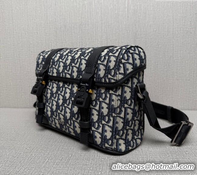 Super Quality Dior Mens Hit the Road Messenger Bag with Flap in Oblique Jacquard with Grained Calfskin 9271 Beige/Black 