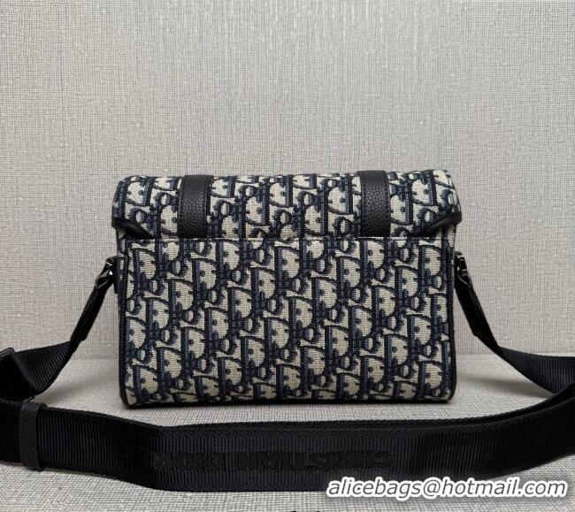 Super Quality Dior Mens Hit the Road Messenger Bag with Flap in Oblique Jacquard with Grained Calfskin 9271 Beige/Black 