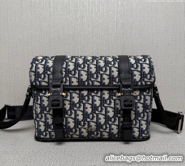 Super Quality Dior Mens Hit the Road Messenger Bag with Flap in Oblique Jacquard with Grained Calfskin 9271 Beige/Black 
