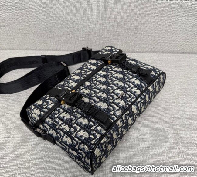 Super Quality Dior Mens Hit the Road Messenger Bag with Flap in Oblique Jacquard with Grained Calfskin 9271 Beige/Black 