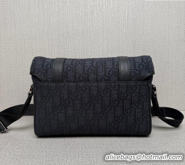 Famous Brand Dior Mens Hit the Road Messenger Bag with Flap in Oblique Jacquard with Grained Calfskin 9271 Black 2025