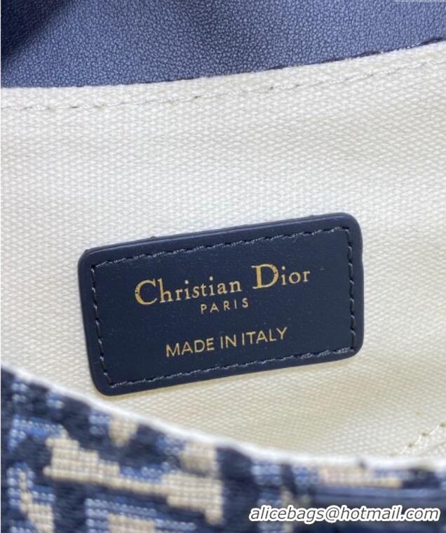 Top Grade Dior Mini Soft Saddle Bag with Strap in Dior Oblique Jacquard and Calfskin 0521 Blue 2025