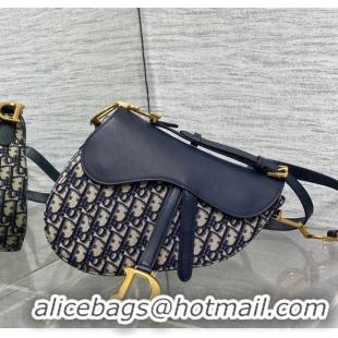 Trendy Design Dior Medium Soft Saddle Bag with Strap in Dior Oblique Jacquard and Calfskin 0521 Blue 2025