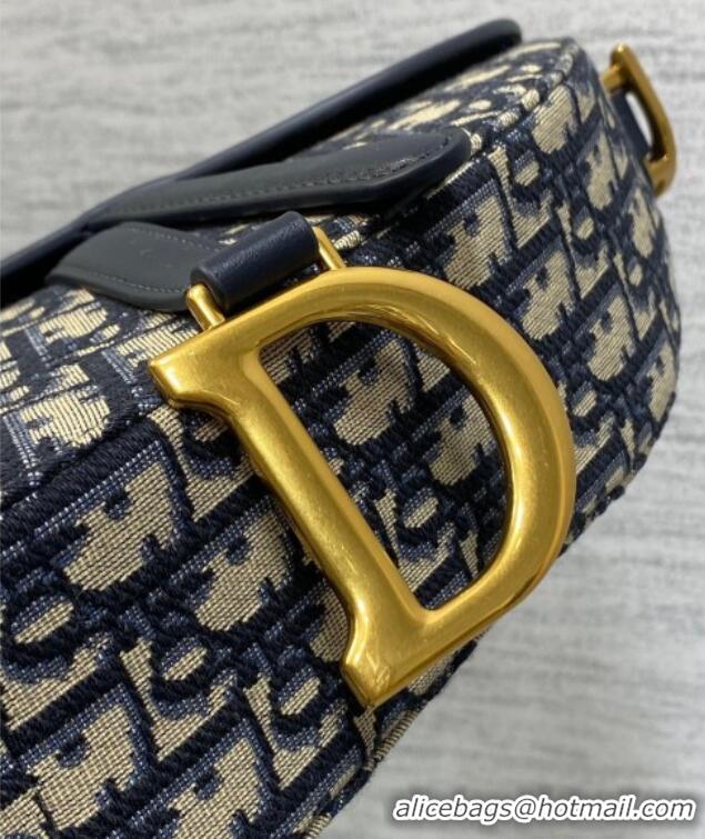 Trendy Design Dior Medium Soft Saddle Bag with Strap in Dior Oblique Jacquard and Calfskin 0521 Blue 2025